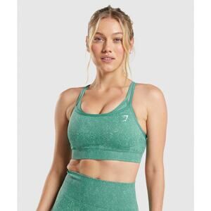 Gymshark Adapt Fleck Green Sleeveless Layered Seamless Athletic Sports Bra Top S